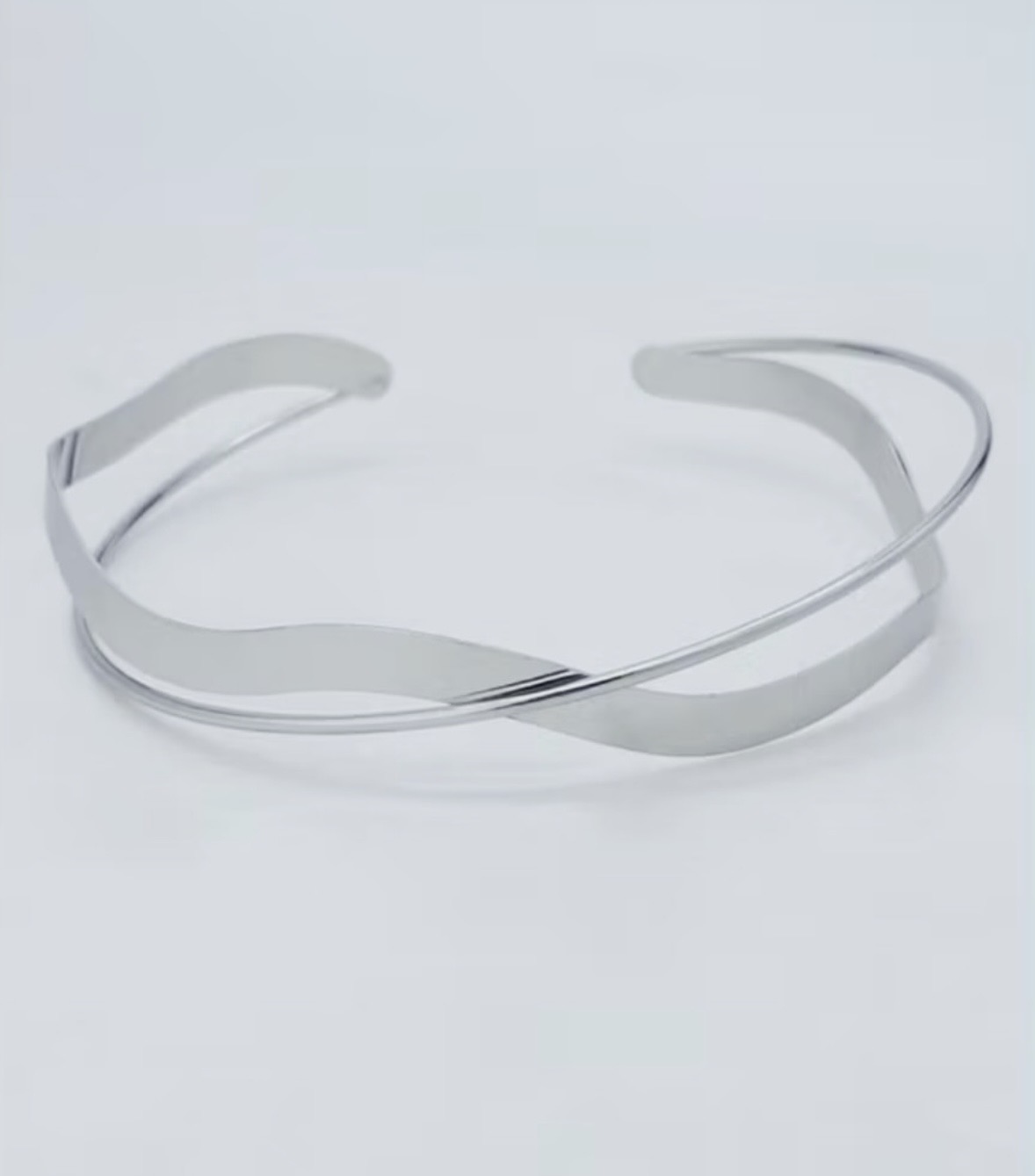 Colar Chocker onda prata